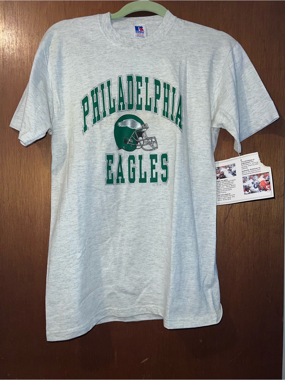 Vintage Philadelphia Eagles Gray TShirt Russell Athletic Youth XL New With Tags